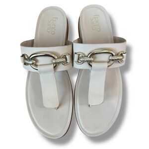 Franco Sarto Brielle Sandals 11 Off White Minimal Coastal Summer Resort Style